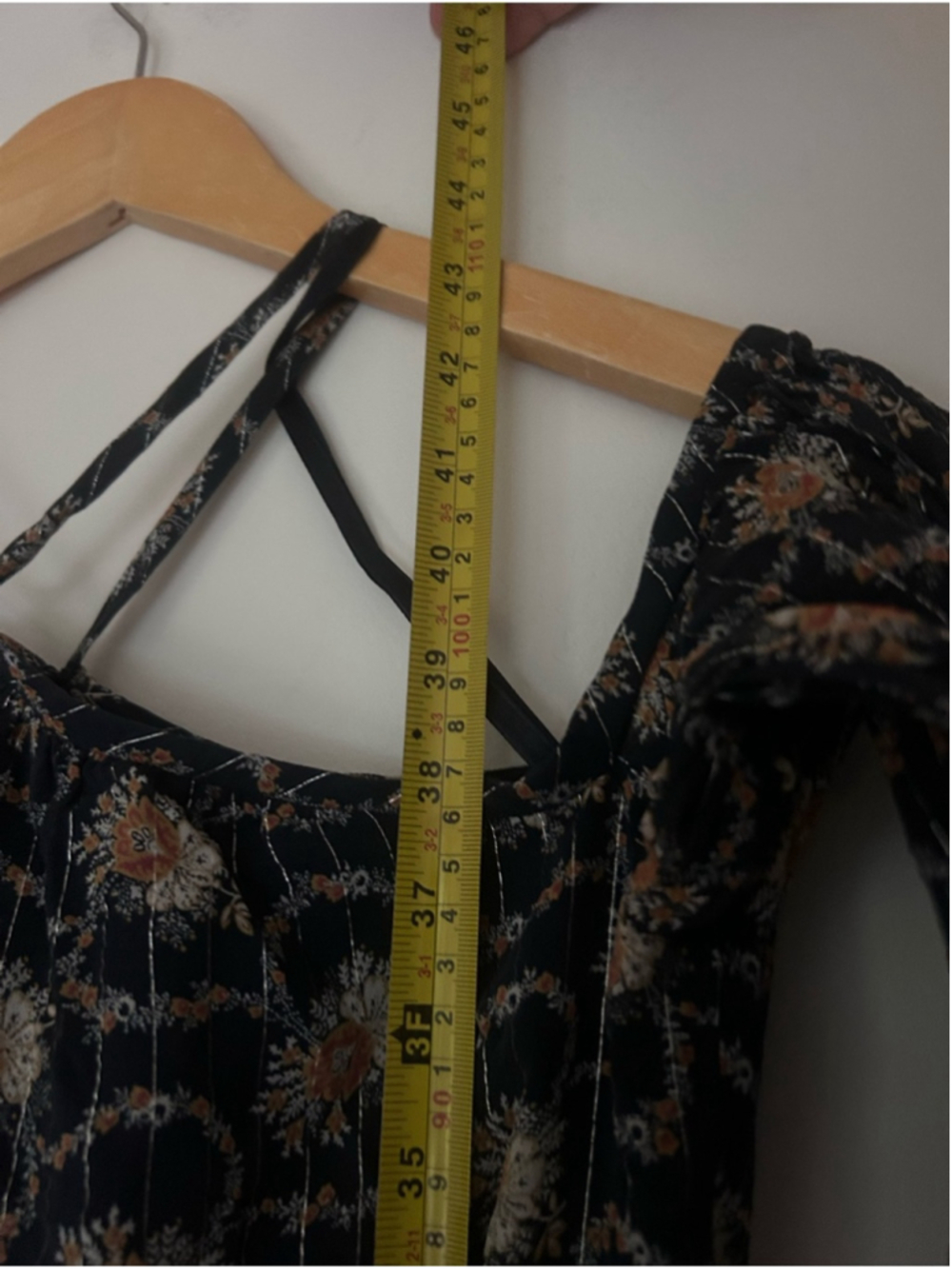 Club Monaco silk Floral Off-Shoulder Midi Dress with Halter Strap - Picture 9 of 10
